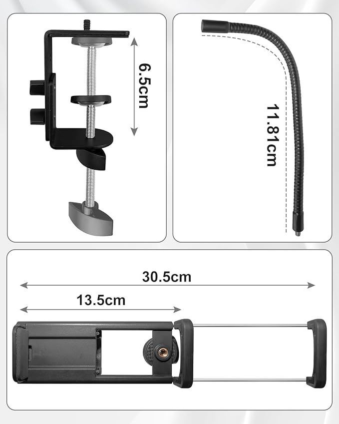 Gooseneck Tablet Stand Holder Set, Adjustable Flexible Arm Phone Holder for Bed and Desk, Compatible with iPad Switch Galaxy Tabs Kindle Other 4.7-13.5 Inches Device