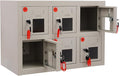 6 Slots Cell Mobile Phone Steel Locker with Lock, Cell Phone Locker with Charging Station, Cellphone Locker for Schools, Conference Rooms, and Offices