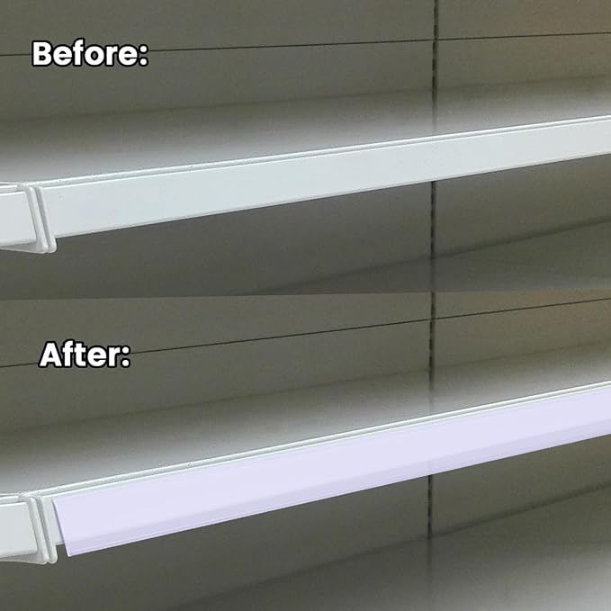 Shelf Label Strips, Pro Painter 25 Pack Self Adhesive 1.5”H Shelf Strip Price Tag Holder for Plastic, Metal and Wood Gondola Shelf, Clear Plastic Front/White Back Sign Holder for 48” Long Shelf