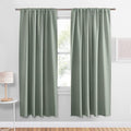 PONY DANCE Blackout Curtains 63 inch Length 2 Panels Set, Rod Pocket Thermal Insulated Sage Green Black Out Drapes for Living Room, Noise Reducing Window Treatment for Bedroom, 42 x 63 inch Length