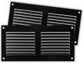 Repa Market 2-Pack 8x4 Inch Air Vent Cover/Black Galvanized Steel Louvered Grill Cover with Mesh Screen/Wall or Ceiling Vent/Durable Flush Mount HVAC Register for Indoor and Outdoor Ventilation