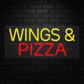 Wings & Pizza Neon Sign for Retail Displays | Value priced LED Flex Neon | Electronic Light Up LED Sign for Windows/Walls | 32"W x 13"H x 1"D