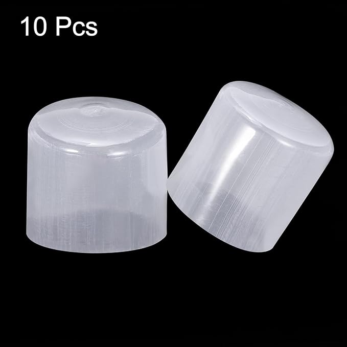 uxcell 10pcs Rubber End Caps 42mm(1.7") ID Vinyl Round End Cap Cover Screw Thread Protectors Clear