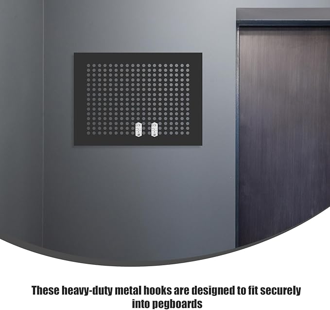 Zerodeko 10pcs Heavy Duty Metal Pegboard Hooks Set for Garage Wall Storage Small Pegboard Organizer Accessories for Hanging Tools Crafts Kitchen Utensils and Retail Displays
