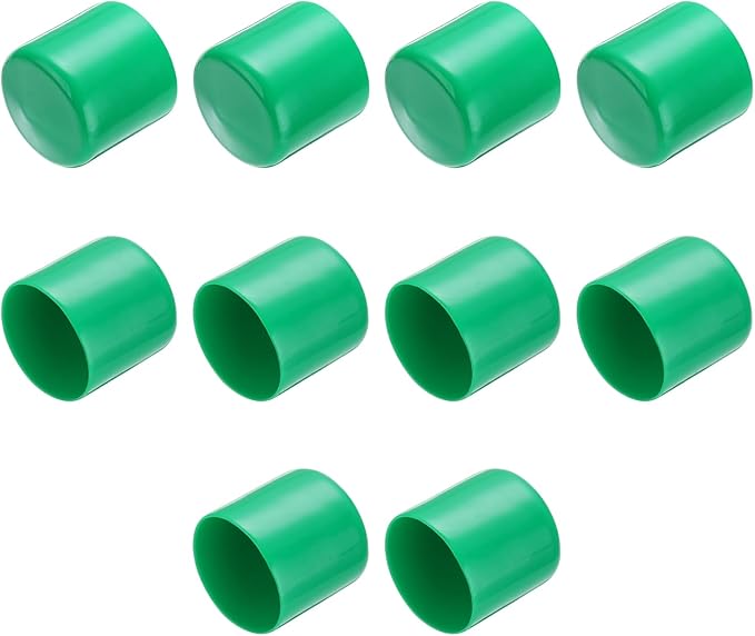 uxcell 10pcs Rubber End Caps 43mm ID Vinyl Round End Cap Cover Screw Thread Protectors Dark Green