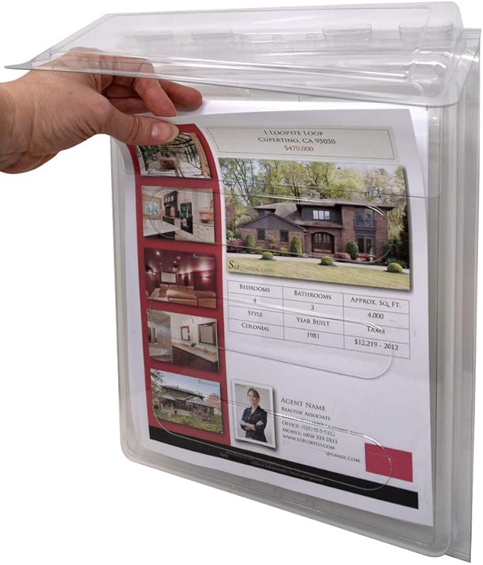 Outdoor Real Estate Brochure Box - Easy to Use Take One Document Holder Can Hold 200, 8.5 x 11 Documents, Flyers & Brochures or Other Outdoor Marketing Needs (2)