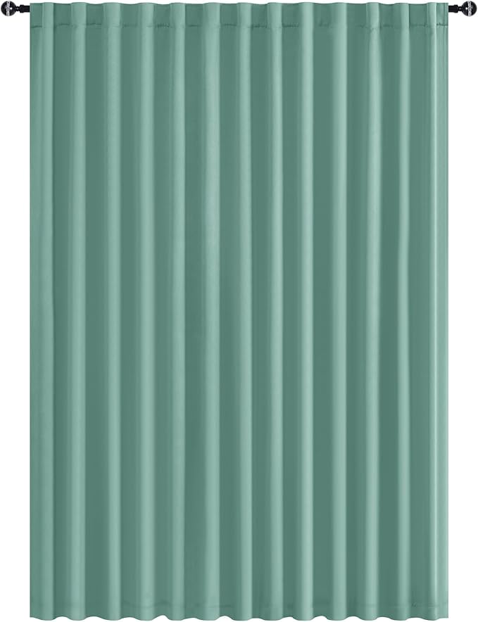 Hiasan Patio Sliding Door Room Divider Curtain Privacy Blackout Thermal Insulated Curtains with Back Tab & Rod Pocket for Bedroom Partition, Living Room Shared Office(100 x 96 Inches, Sage Green)