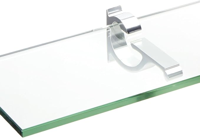Spancraft Glass M-4.75x33-Chrome Monarch Glass Shelf, Chrome, 4.75" x 33"