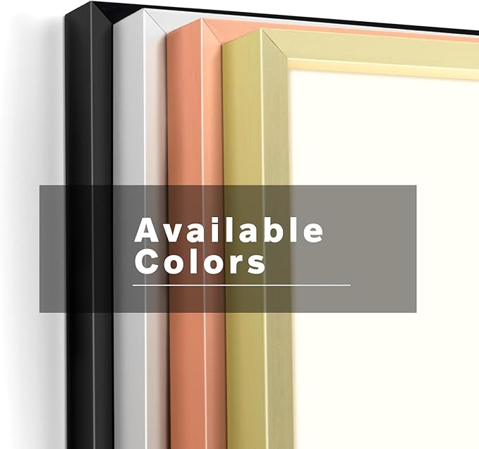Frametory, 13x19 Metal Picture Frame with Mat for 11x17 Picture & Real Glass, Aluminum Photo Frame Collection (Rose Gold, 1 Pack)