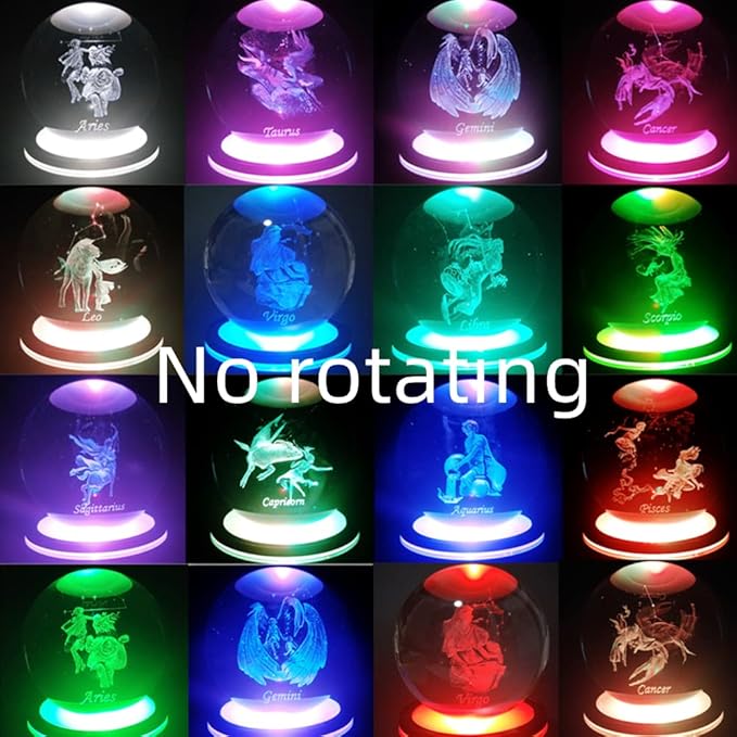 EUSTUMA LED Light Base Non-slip Round Display Stand In A Variety of Colors,Suitable for Glass Crystal Spherical Artwork,Holiday Party Decoration.(Notice:Not rotating)