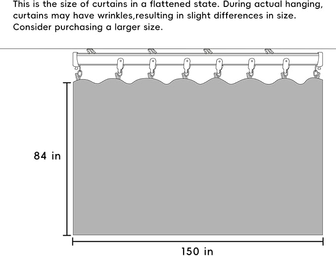 Room Divider Curtains Flexible Ceiling Tracks Set Curtain Track Ceiling Mount Blackout Curtain for Living Room Bedroom Ceiling Curtain Rod Privacy Dividers Panels W150 x H84 Beige Drape & Black Rail