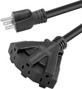 25FT 12/3 Outdoor Extension Cord, Heavy Duty 3-Outlet SJTW Indoor/Outdoor Three-Prong Power-Cord 12-Gauge Grounded 15-Amp 1875 Watts