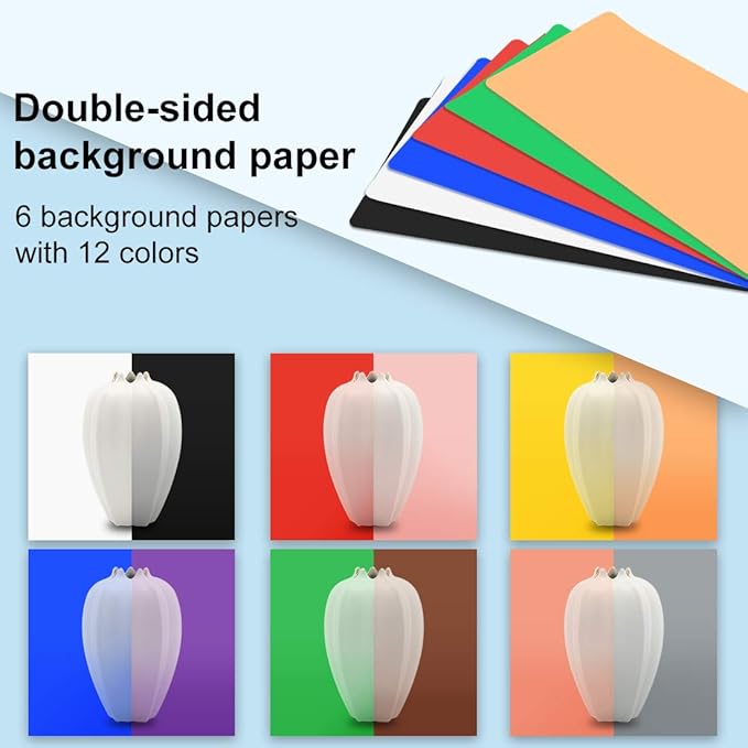 Photo Studio Light Box, PULUZ Mini Folding Lightbox LED Ring Light Portable Photo Box Shooting Tent Box Kit 12 Colors Backdrops USB Light Box Photography for Small Items Product Photography 10"x10"
