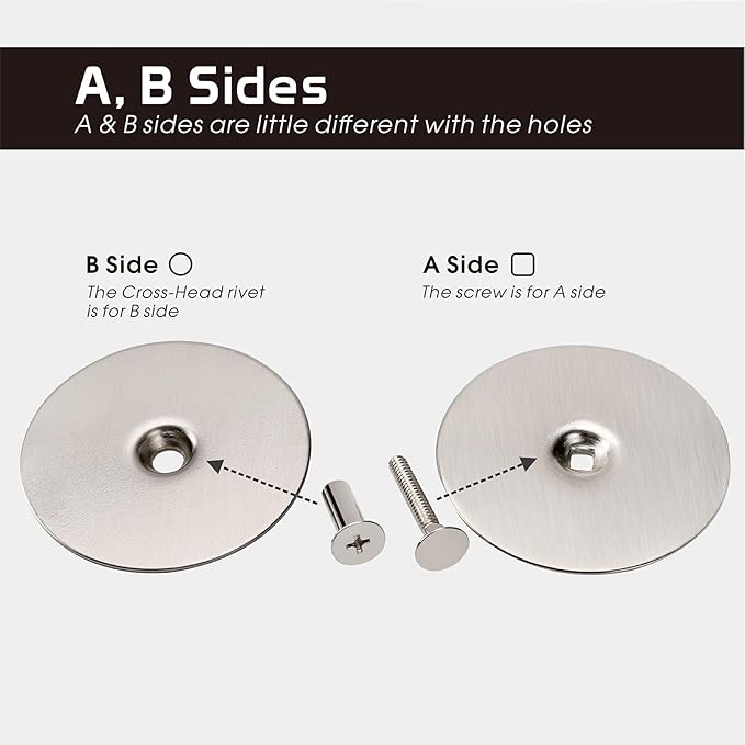 Door Knob Cover, 2-5/8" Diameter Solid Steel Deadbolt Cover Plate, Hole Filler Plate for Door Handle (1, Satin Nickel)