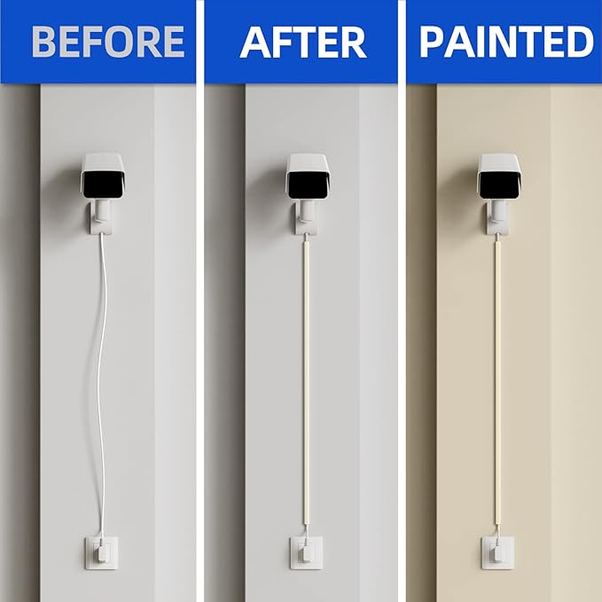 Delamu Beige Cord Hider, Cord Covers for 1 Wire on Wall, Mini Size Wire Covers for Cords on Wall, Paintable Cable Cover Raceway to Hide Speaker Wire, Ethernet Cable, W 0.48in H 0.30in