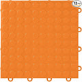 FlooringInc's Nitro 12"x12" Snap-Together Garage Flooring Tiles, Non-Slip Interlocking Plastic Floor Mat, Garage Organization & Storage, Coin Pattern, Harley Orange, 12 Tiles, 12 Sq/Ft