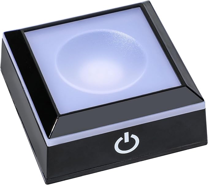 ZEERSHEE 2.5*1.5inch Multicolor LED Light Base, 6 Lighting Mode Color Change Square Display Light Base for 3D Crystal Art and Glass Ball Resin Figurine Battery/USB Power