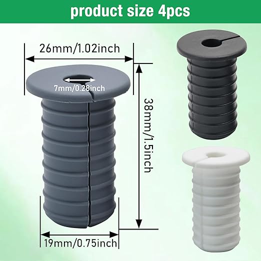4pc Starlink Cable Grommet 3/4" Silicone Anti-Slip Wall Hole Pass Through Split Cable Bushings for TV Wire Ethernet Cord, Starlink Cable Routing Kit Accessories,38mm/1.5"Ht, Grey