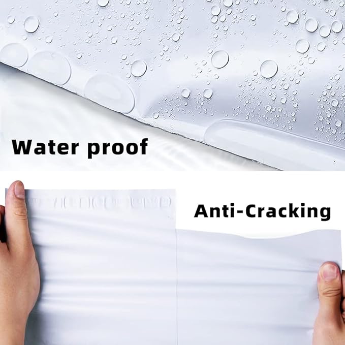 POLYSELLS 200 pcs 7.5x10.5 Inches White Poly Mailers Shipping Envelopes, Strong Adhesive Sealing, Waterproof, and Tear-resistant Postal Mailing Bags for Small Business, Clothes, Non-Fragile Items