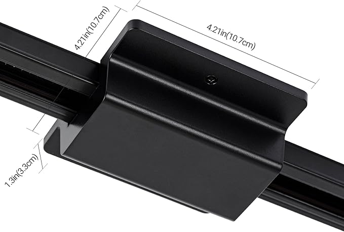 VANoopee 13FT H Track Lighting Rails Black, H Type Track Lighting Kit with Floating Canopy Connector, End Caps, Live End Feeds, I T & L Connectors, Compatible with Single Circuit H Style Track System