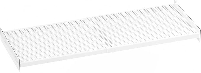 Closet Shelf Divider Expandable Cabinet Tension Shelving Rack Heavy Duty Metal DIY Shelf Separator for Cabinet Wardrobe Cupboard Pantry Kitchen Bedroom,White