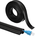 MECCANIXITY 10ft Cable Management Sleeve, 1/4 Inch ID Flexible Cord Wires Hider Cover Insulation Snap-fit Protector for Substation, High-Voltage Electrical Networks, Black