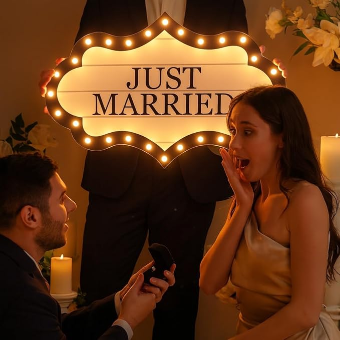 Large Custom Wedding Bottle Service Sign, Personalized Wedding Entrance Sign LED VIP Club Signs for Bottle Service, Marquee Signs for wedding Reception Bar Brithday Party Engagement Anniversary