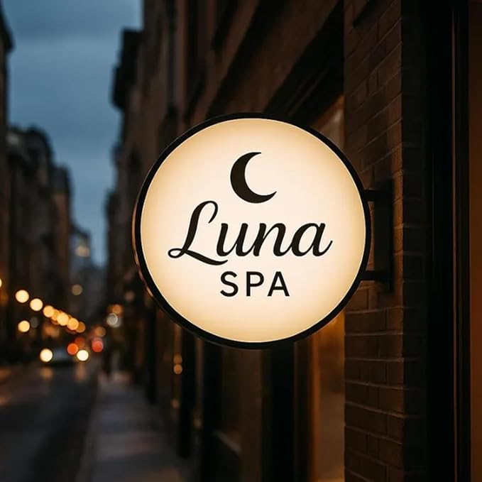 Custom Advertising Lightbox Logo Sign - Personalized Double/Single Sided LED Lighting Round Business Logo for Shop Shows, Salon, Cafes, Bar & Restaurant Sign, Waterproof, Indoor Outdoor Decor