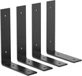 Black Heavy Duty Shelf Brackets 8 Inch, Extra Thick L Shelving Brackets, Rustic Gold Iron Floating Shelves Wall Mounted with Hardware for DIY Open Shelving, 4 Pack