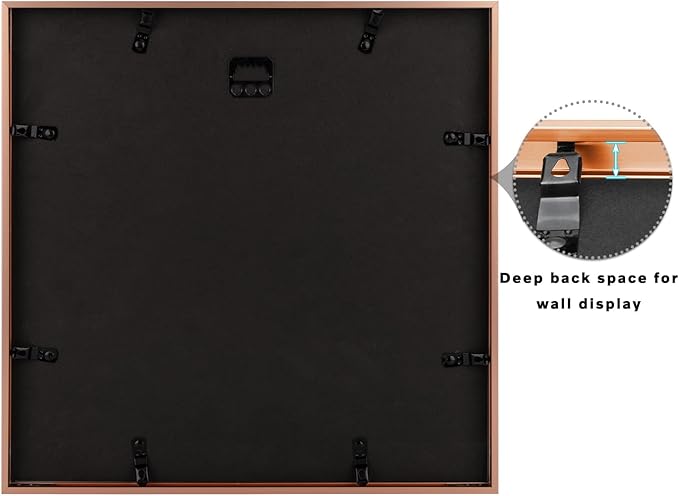 Frametory, 12x12 Metal Picture Frame with Mat for 8x8 Picture & Real Glass, Aluminum Photo Frame Collection (Rose Gold, 2 Pack)