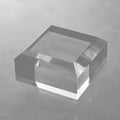 CiaoHER 2in Thickness Beveled Solid Acrylic Display Block Clear Polished Pedestal Stand Riser Solid Base (4x4)