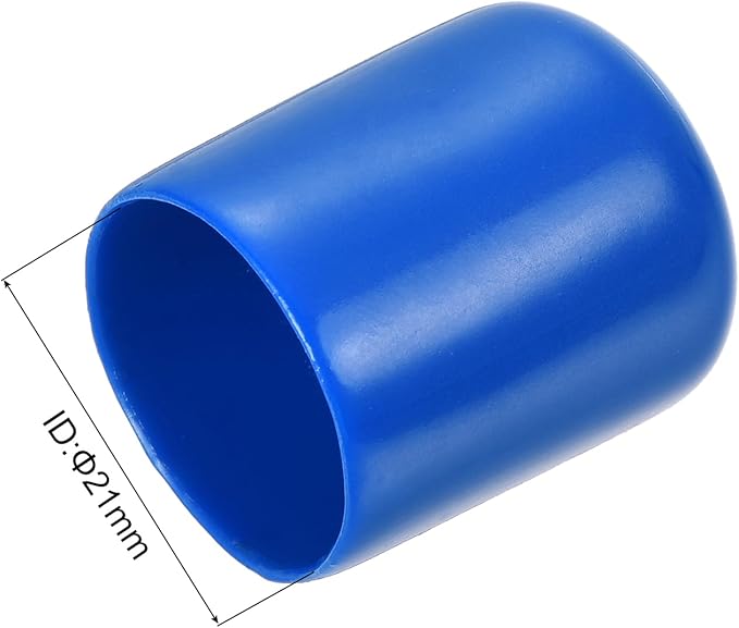 uxcell 5pcs Rubber End Caps 21mm ID Vinyl Round Tube Bolt Cap Cover Screw Thread Protectors Blue