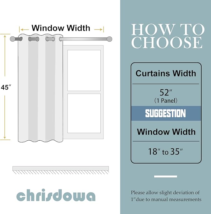 ChrisDowa Grommet Blackout Curtains for Bedroom - Thermal Insulated Room Darkening Curtains for Living Room (1 Panel Set, Forest Green,52W x 45L)