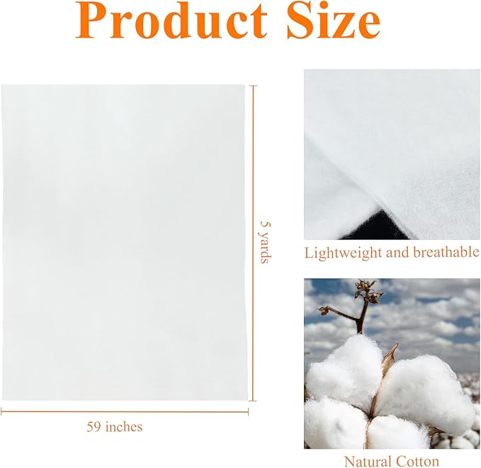 Innconee 4 Pcs Foam Roll Set,2 Pcs 2'' x 24'' x 79'' Upholstery Cushion White High Density 2 Pcs 59'' Wide x 5 Yds Quilt Batting Multipurpose Upholstery Polyester,Cushion Wrap,Wadding Padding for Home