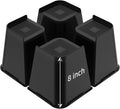 Bed Risers, Oversized Furniture Risers, 8 inch Raise Blocks for Bed Couch Desk Sofa Table Lifts, Furniture Legs Lifters Support up to 6000 Lbs (Black, 4 Pack Set)