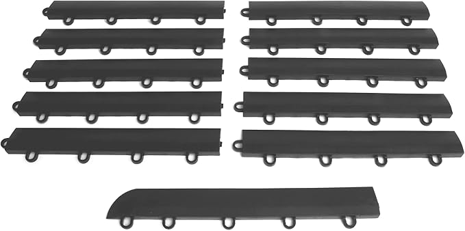 Big Floors Female Transition Edge Kit, Durable Interlocking Modular Garage Floor Edging, Compatible with RaceDeck, GarageTrac and GarageDeck Products, (11 Piece), Graphite