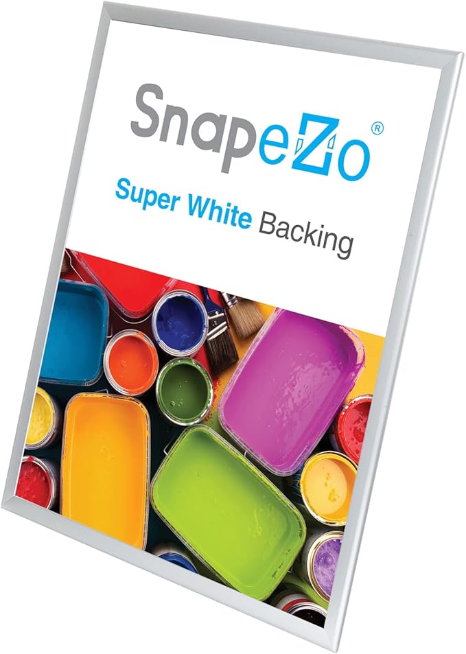 SnapeZo 23.4 x 33.1 Silver Poster Frame, Front-Loading, Wall Mount, Aluminum 1.25" Profile, Professional Series