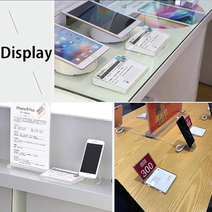 Acrylic Label Holder Price Tag Displays Sign Holder Data Card Holder Table Top Sign Stand (100*70mm/3.94x2.76 inches)