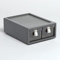 Pendaflex Stackable Drawer, Durable Plastic, Silicon Handles, Tinted Drawers, Double, Gray, 9" x 7" x 3.5", Medium, 1 Piece (41793)