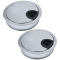 2 Pcs Desk Grommet 2-1/16" / 53 mm, Desk Cord Hole Cover, Cable Grommet Metal Zinc Alloy Materilal, Desk Hole Grommet for Home & Office Pc, Detachable Cable Cord Organizer-Bright Silver