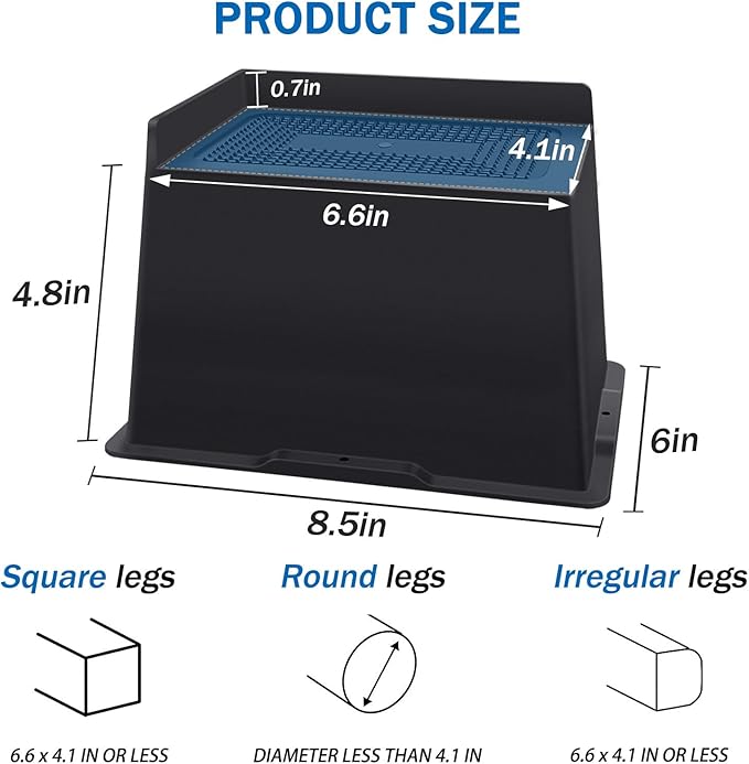 Bed Risers 5 Inch Heavy Duty,Oversized Couch Risers, Extra Wide Furniture Risers for Sofa Table Desk Headboard Chair Lifting,Rectangle Risering Blocks Support 6000 lbs(8 Pack Black)