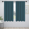 Easy-Going Rod Pocket Blackout Curtains for Bedroom, Room Darkening Window Curtains for Living Room, Thermal Insulated Noise Reduction Solid Window Drapes, 2 Panels(52x63 in, Bluestone)