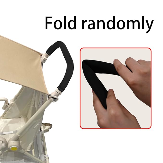 2 Pack 18.7×1.37×1.37in Armrest Handle Cover,Handle Sleeve Cover Replacement Pushchair Universal Handle Cover Elastic Dust Proof Protector Sleeve Accessory for Pushchair Pram(Black)