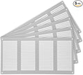 Repa Market 5-Pack Air Vent Cover 16x8 Inch (Outer Dimensions) White Galvanized Steel Louvered Grill Cover with Mesh Screen/Wall or Ceiling Vent/HVAC Register for Indoor and Outdoor Ventilation