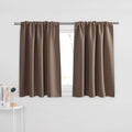 PONY DANCE Kitchen Curtains 36 inch Length - Window Treatment Tiers Blackout Rod Pocket Top Home Decor Small Drape Valances for Kitchen, 42-inch W x 36-inch L, Mocha, Set of 2