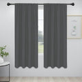Easy-Going Rod Pocket Blackout Curtains for Bedroom, Room Darkening Window Curtains for Living Room, Thermal Insulated Noise Reduction Solid Window Drapes, 2 Panels(34x72 in, Grey)