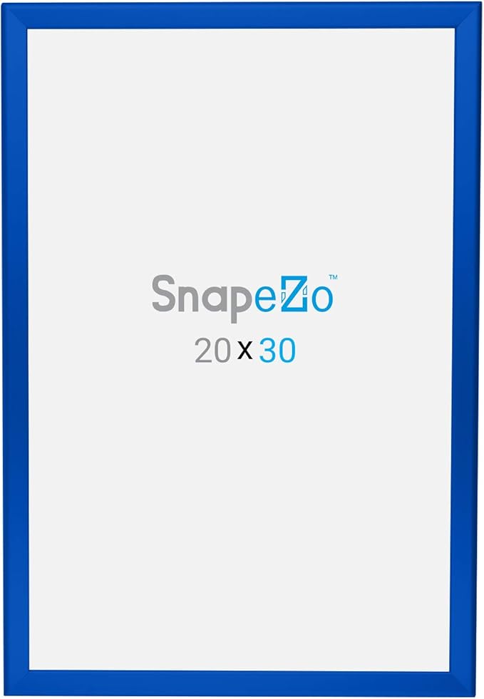 SnapeZo Poster Frame 20x30, Blue, 1.25 Inch Aluminum Profile, Front-Loading Snap Frame, Wall Mounting, Professional Series