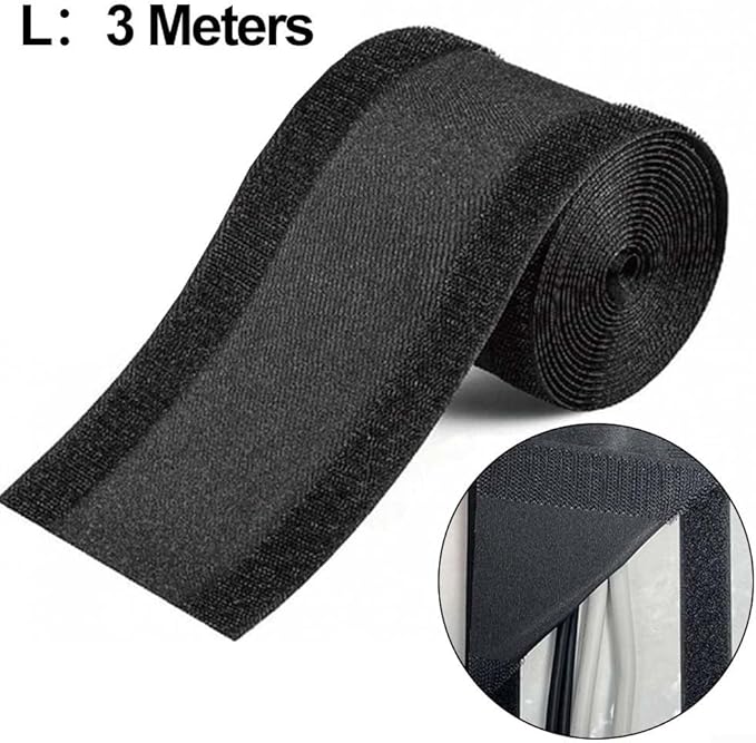 Floor Cable Cover Protector 3 Meters Wire Management System for Office Carpet Polyester Cord Organizer Black(Type B)