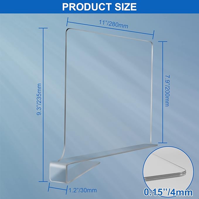 Acrylic Shelf Dividers for Closet Organization 8PCS Closet Shelf Divider Closet Dividers for Shelves Shelf Organizer for Closet Shelf Organizer for Wood Closet Separator Clear