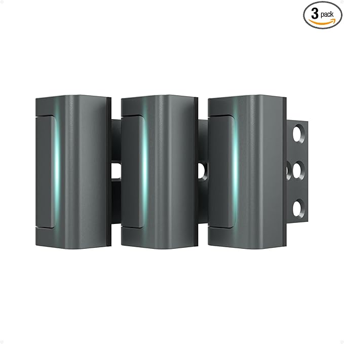 3Pack Home Security Door Reinforcement Lock Childproof, Door Lock for Kid Safety, Door Latch Stopper for Front Door Inside Top of Door, Aluminum Construction Finish